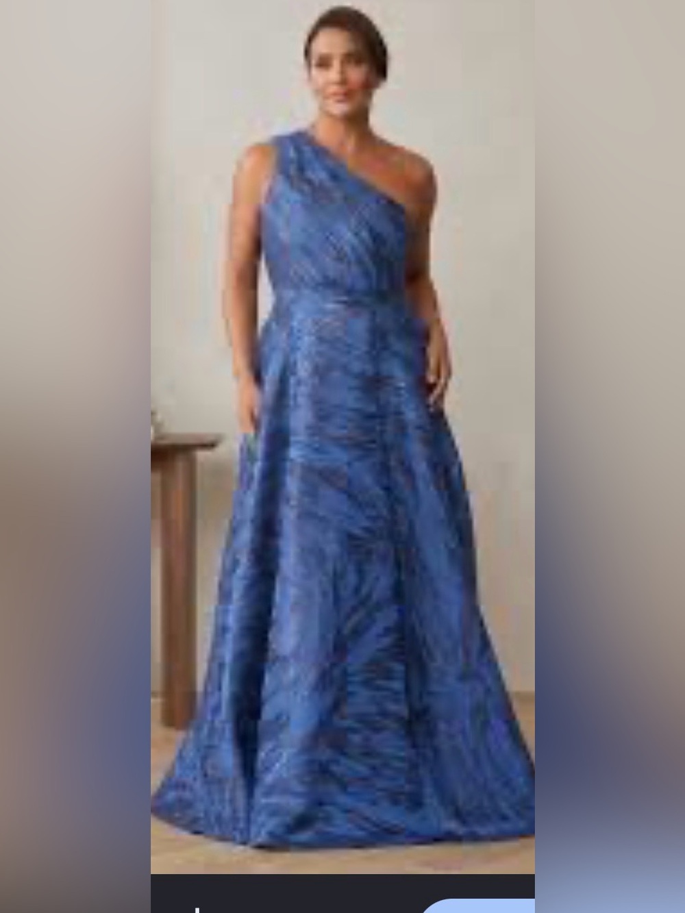 Xscape Royal Blue One Shoulder Brocade Floor Length Ballgown.NWT. size 12.